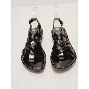 Born Women's Black Leather Strappy Sandals Size 6